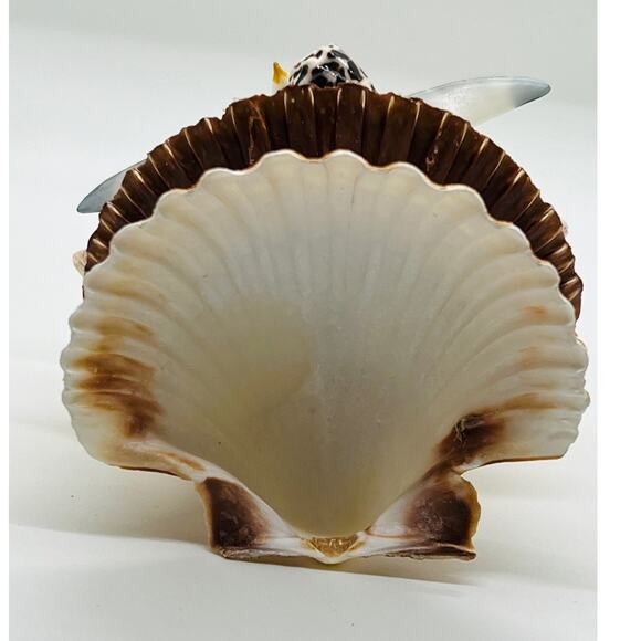 VTG Seashell Clam Shell Sculpture Coastal Nautical Beach Decor Shell & Folk Art - Picture 10 of 12